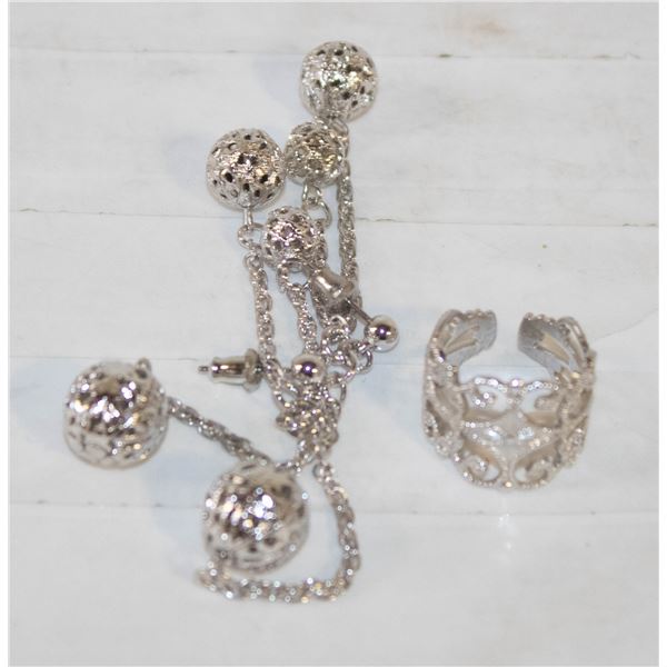 FILIGREE EARRINGS AND RING SET