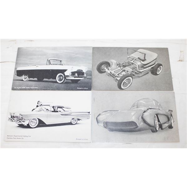 FOUR 1950S SPORTS CAR COLLECTOR CARDS