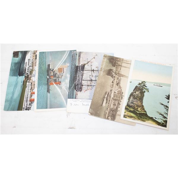 LOT 5 ANTIQUE STEAM SHIP POST CARDS ASSTD