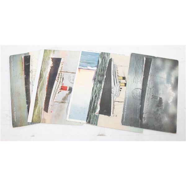LOT 5 ANTIQUE STEAM SHIP POST CARDS ASSTD