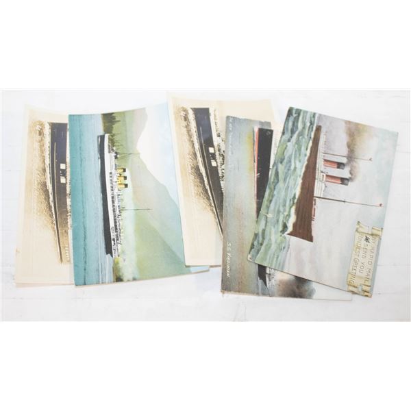 LOT 5 ANTIQUE STEAM SHIP POST CARDS ASSTD