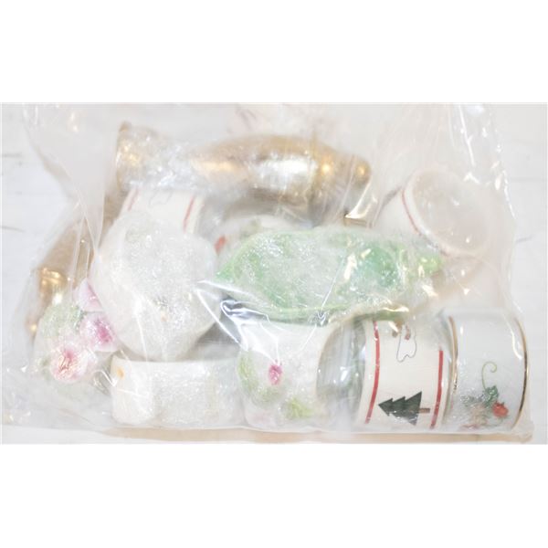 ANTIQUE CHRISTMAS BAPKIN RINGS ETC