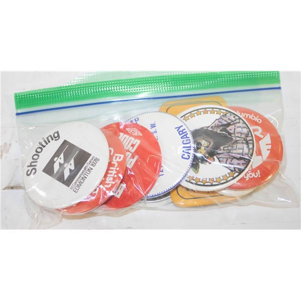 LOT 10 1970S PIN BACK BUTTONS