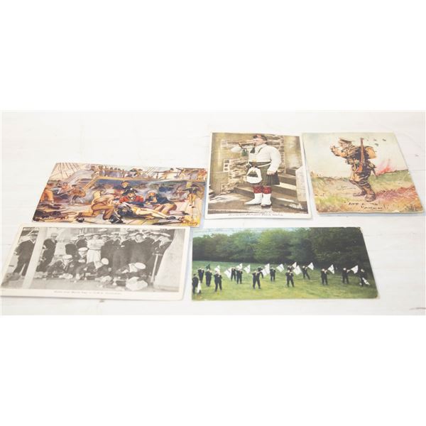 LOT 5 ANTIQUE MILITARY POST CARDS