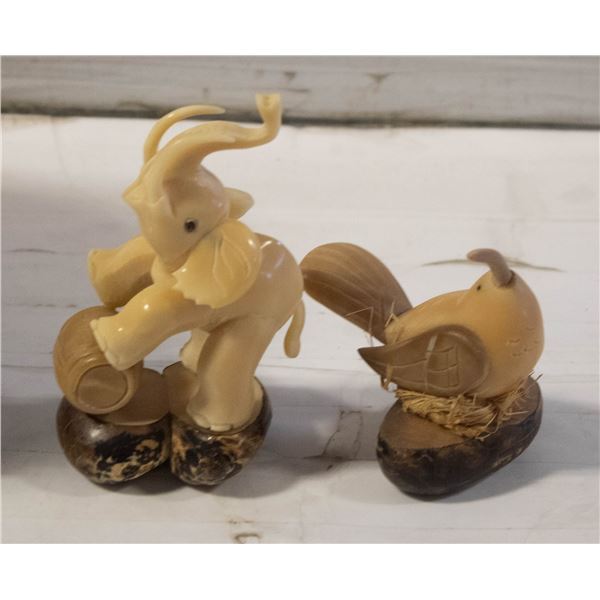 ELEPHANT 4" & BIRD 3"