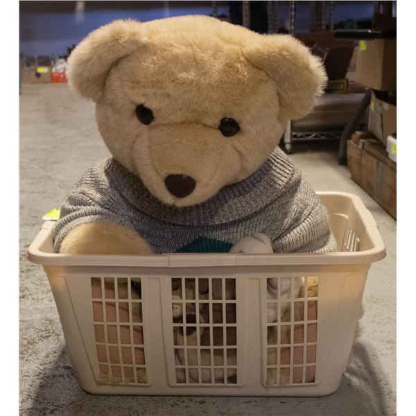 LARGE BEAR COLLECTION IN BASKET