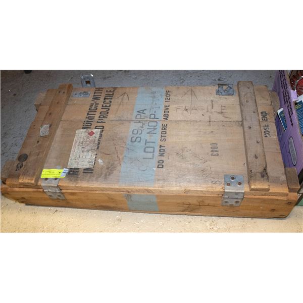 VINTAGE WOOD TRUNK 14x30x6 INCH