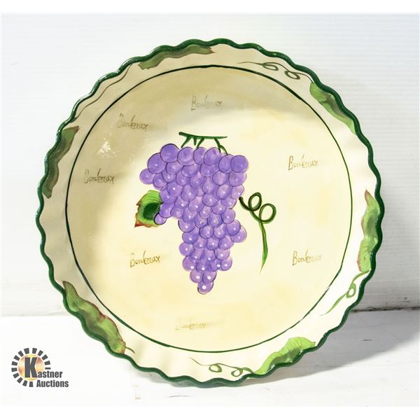 14 INCH WIDE TERRA COTA WITH GRAPES DESIGN