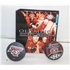 Image 1 : COLLECTIBLE OLYMPIC HOCKEY HEROES BOOK + 2 PUCKS