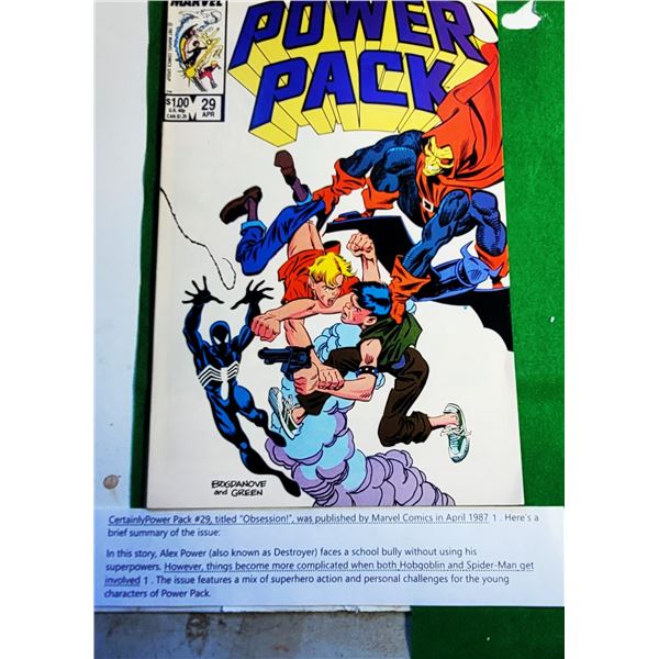 1)  MARVEL POWER PACK COMIC WITH SPIDERMAN AND