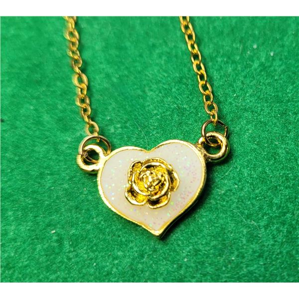 24) GOLD TONE WITH LAB CREATED WHITE FIRE OPAL