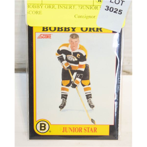 BOBBY ORR, INSERT, ?JUNIOR STAR? SCORE