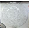 Image 1 : 1)  CLEAR GLASS WITH EMBOSSED FLOWERS 14.5" DIAME