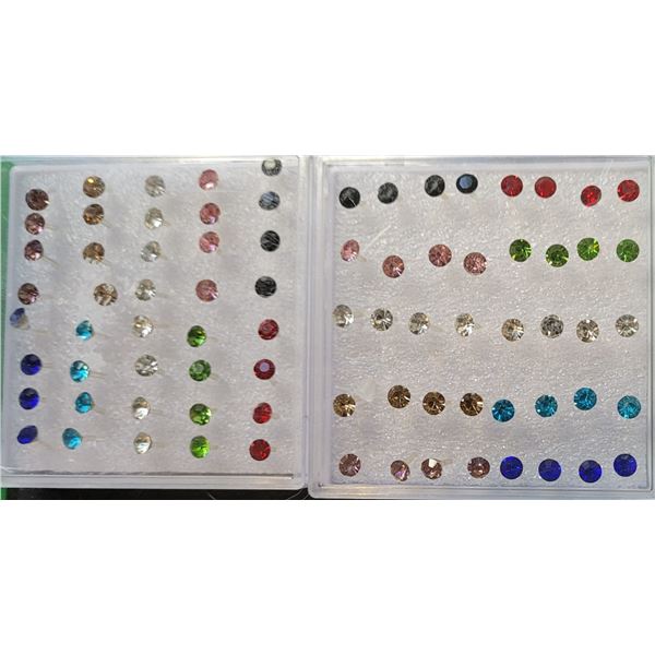 12)  LOT OF 40 MULTI COLORED HYPOALLERGENIC CRYSTA