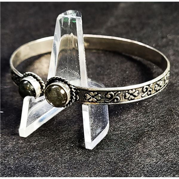 9)  OPEN BANGLE, .25" WIDE WITH EMBOSSED DESIGN &