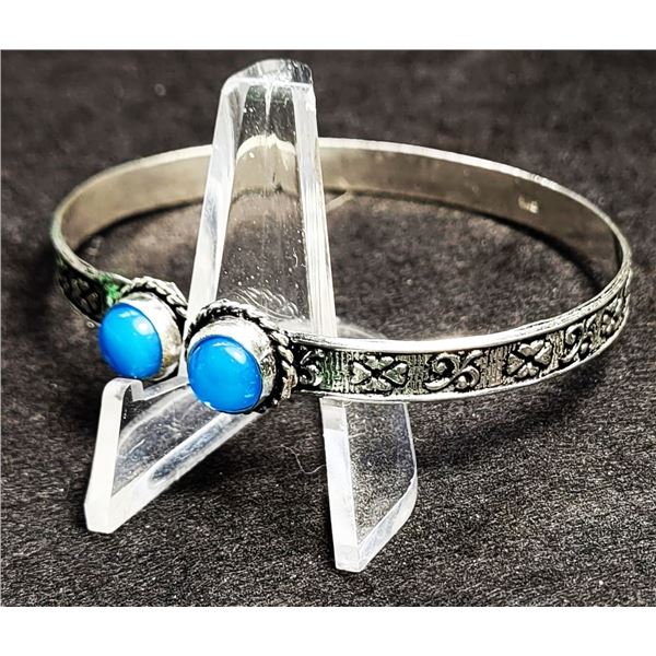 7)  OPEN BANGLE, .25" WIDE WITH EMBOSSED DESIGN &