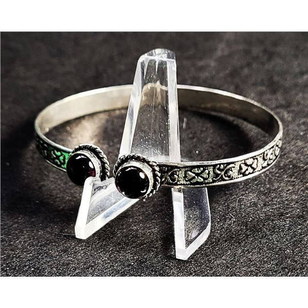 8)  OPEN BANGLE, .25" WIDE WITH EMBOSSED DESIGN &