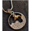 Image 1 : 14)  SILVER TONE WITH GOLD ACCENTS DOLPHIN AND CLE