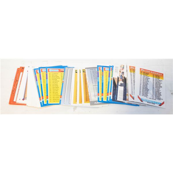 BASEBALL CARDS CHECKLISTS