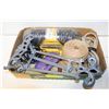 Image 1 : TRAY OF ROPE,POWER BAR, DRILLBITS,CHARGERS ETC