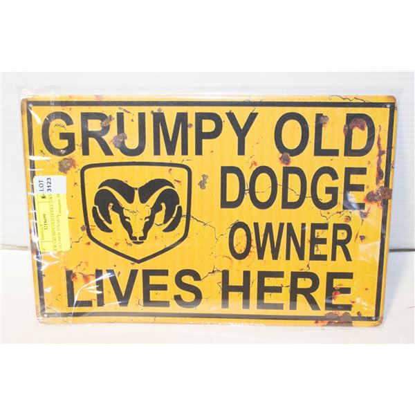 NEW GRUMPY OLD DODGE OWNER 8 X 11.5 INCH TIN SIGN
