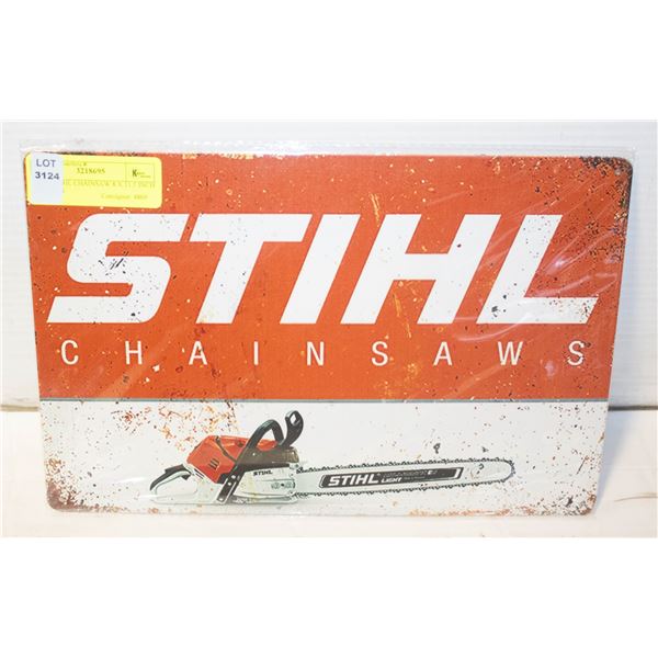 NEW STIHL CHAINSAW 8 X 11.5 INCH TIN SIGN