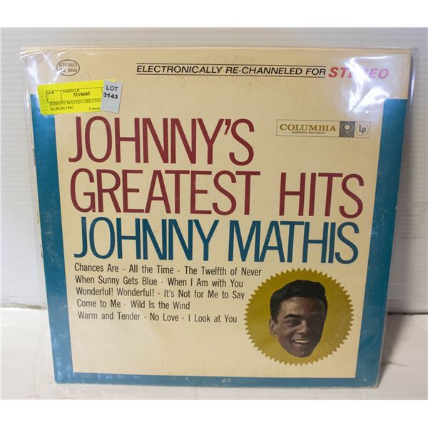 JOHNNY MATHIS GREATEST HITS ALBUM 1962