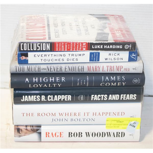 LOT OF 7 DIFFERENT BOOKS ON DONALD TRUMP