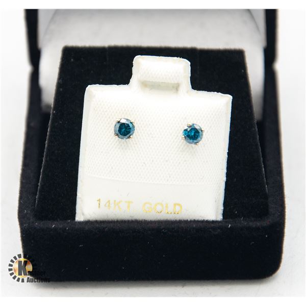 #79- 2X BLUE DIAMONDS WEIGHING 0.38 CT TW