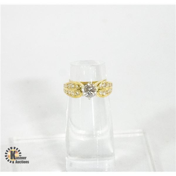 APPRAISED 18 KARAT YELLOW GOLD DIAMOND RING SIZE 5