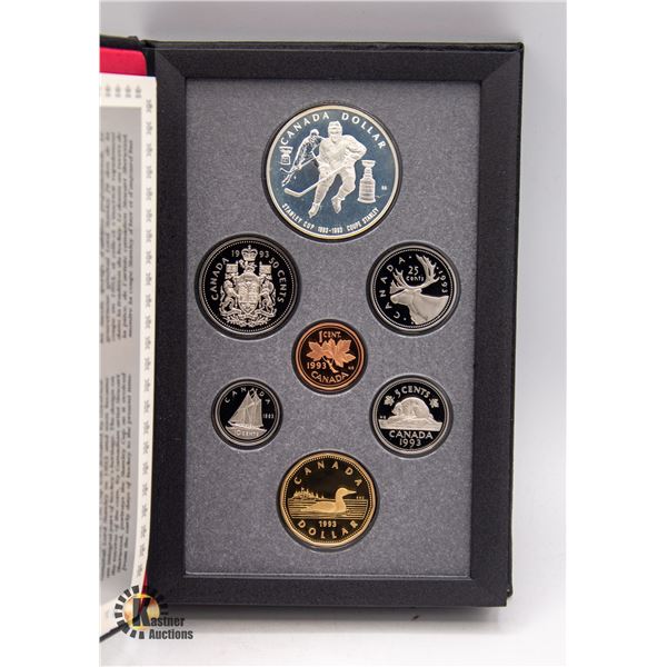 1993 ROYAL CANADIAN MINT PROOF SET 7 COINS W. COA