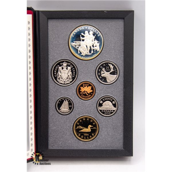 1990 ROYAL CANADIAN MINT PROOF SET 7 COINT W. COA