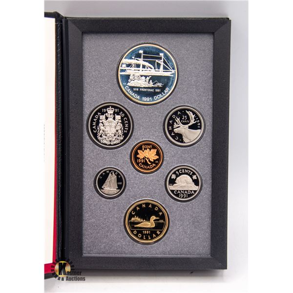 1991 ROYAL CANADIAN MINT PROOF SET 7 COINS W. COA