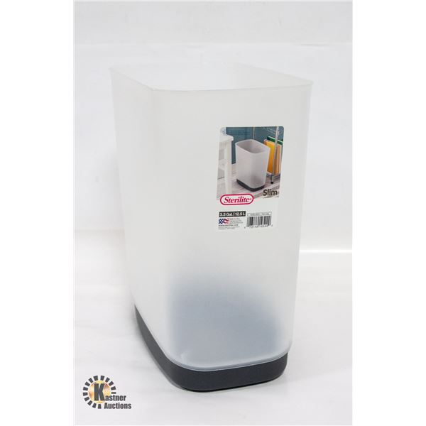 NEW STERILITE 3.3 GALLON SLIM WASTE BASKET
