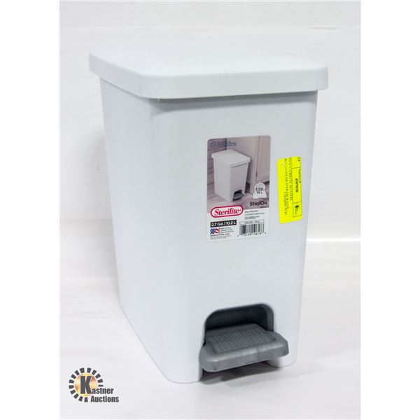 NEW STERILITE 10.2 LITRE RETANGULAR STEP-ON WASTE