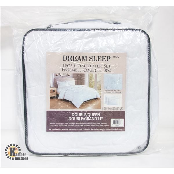 DREAM SLEEP DOUBLE/QUEEN SIZE 3PC COMFORTER SET