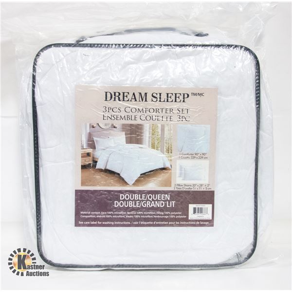 DREAM SLEEP DOUBLE/QUEEN SIZE 3PC COMFORTER SET