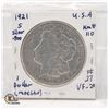Image 1 : USA SILVER 1921 MORGAN DOLLAR VF-20