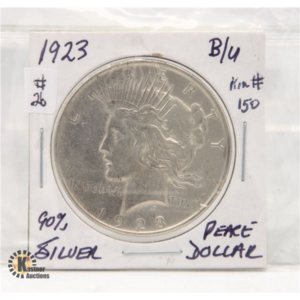 USA SILVER 1923 PEACE DOLLAR B/U