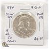 Image 1 : USA SILVER 1954 50 CENTS AU-50 COIN
