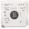 Image 1 : USA SILVER 10 CENTS 1827