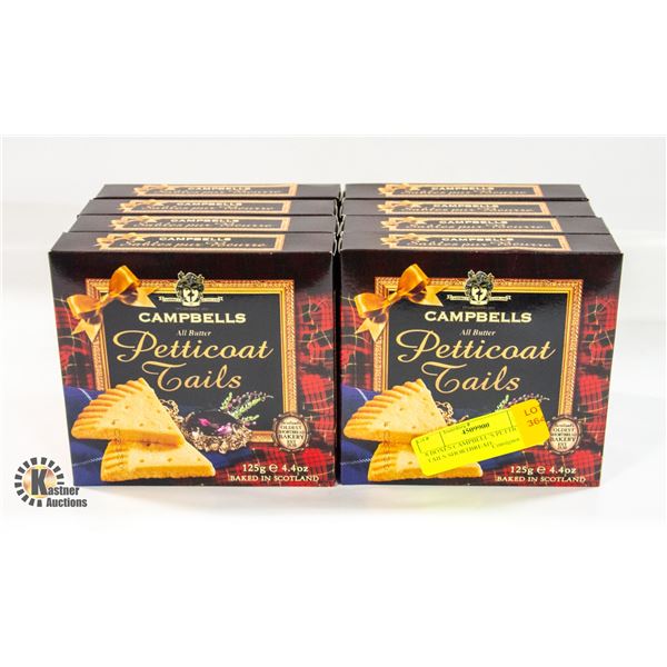 8 BOXES CAMPBELL’S PETTICOAT TAILS SHORTBREAD