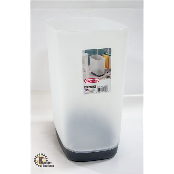NEW STERILITE 3.3 GALLON SLIM WASTE BASKET