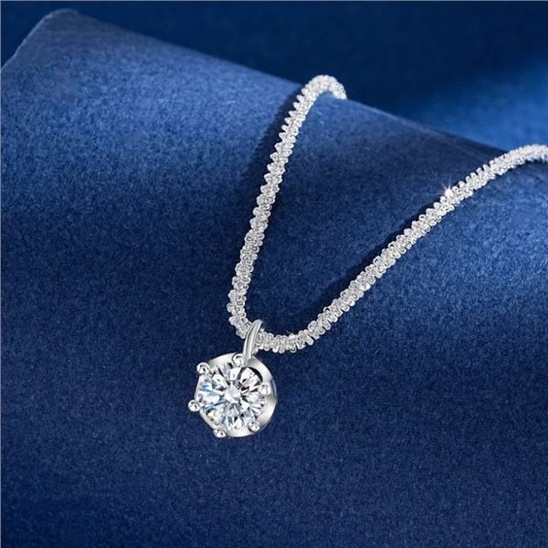 1 CT GRA CERTIFIED MOISSANITE 925 SILVER NECKLACE