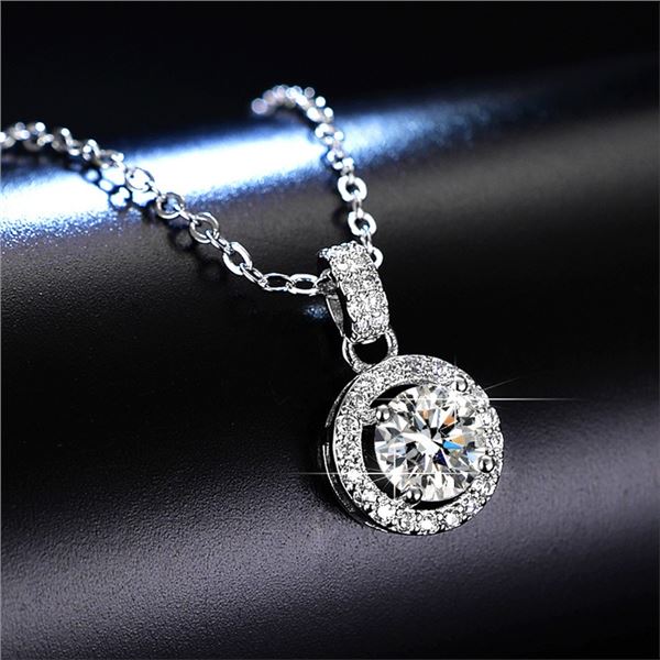 1 CT GRA CERTIFIED MOISSANITE 925 SILVER NECKLACE
