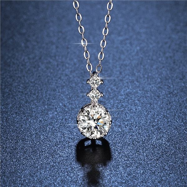 1 CT GRA CERTIFIED MOISSANITE 925 SILVER NECKLACE