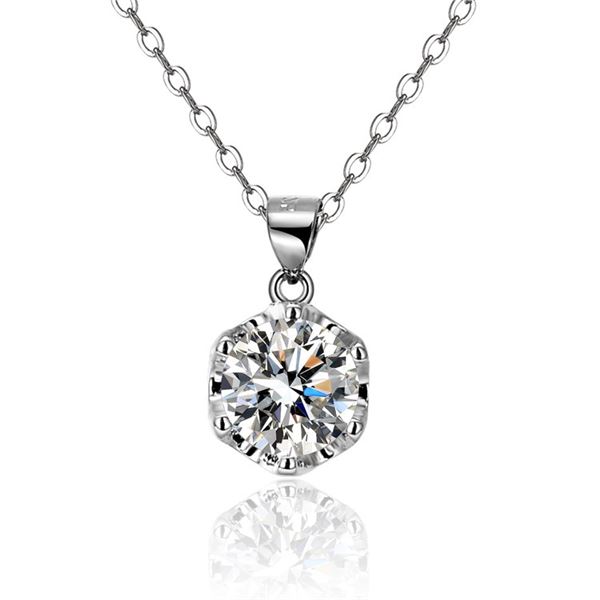 1 CT GRA CERTIFIED MOISSANITE 925 SILVER NECKLACE