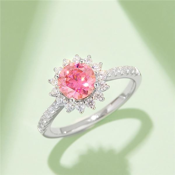 1 CT GRA CERTIFIED PINK MOISSANITE 925 ST. SILVER