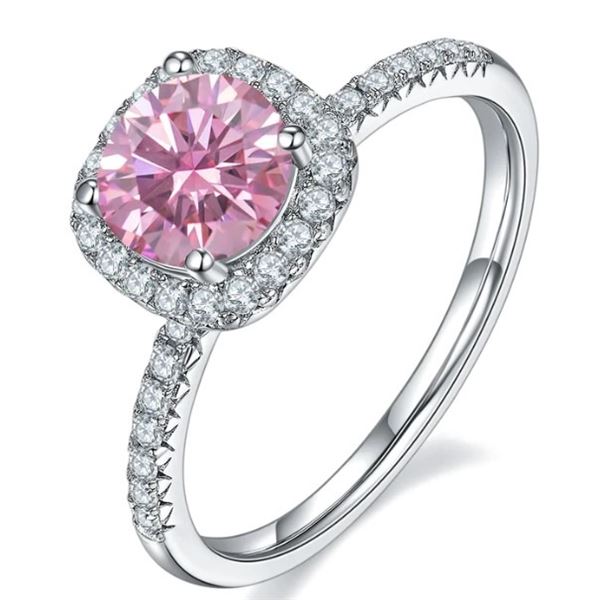 1 CT GRA CERTIFIED PINK MOISSANITE 925 ST. SILVER
