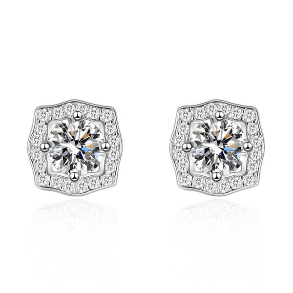1 CT GRA CERTIFIED MOISSANITE 925 SILVER EARRINGS